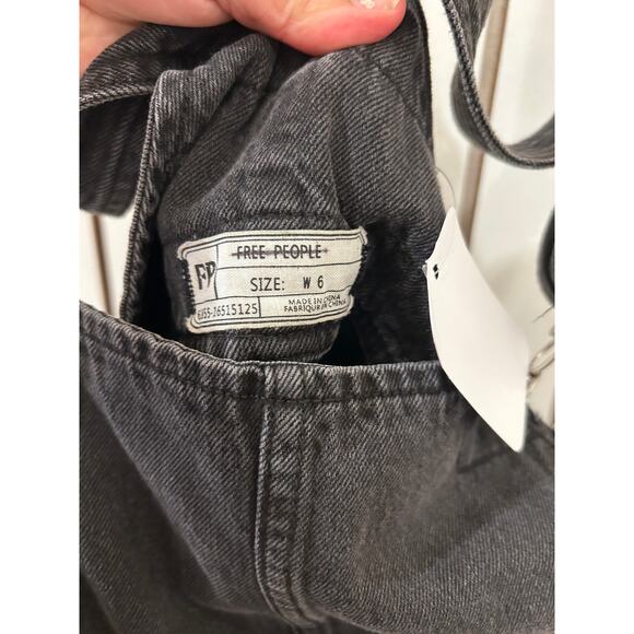 Free People Skirt Denim Overalls Sz 6 - Picture 6 of 8